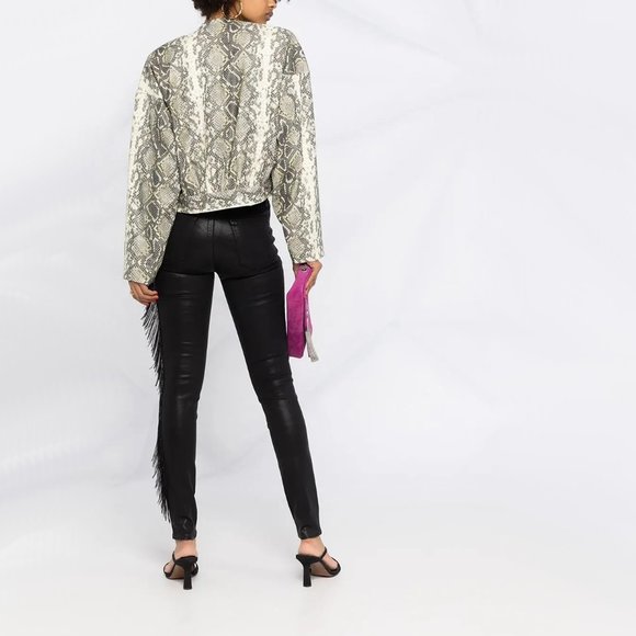 J Brand black crystal fringe high rise skinny jeans - Picture 4 of 16